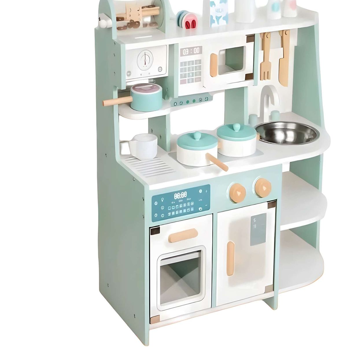 GENERICO - COCINA DE JUGUETE DE MADERA VERDE MENTA