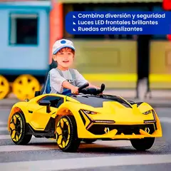 HOMEBRANDT - Auto Electrico Montable Lamborghini Boton De Reversa 6kmh Amarillo