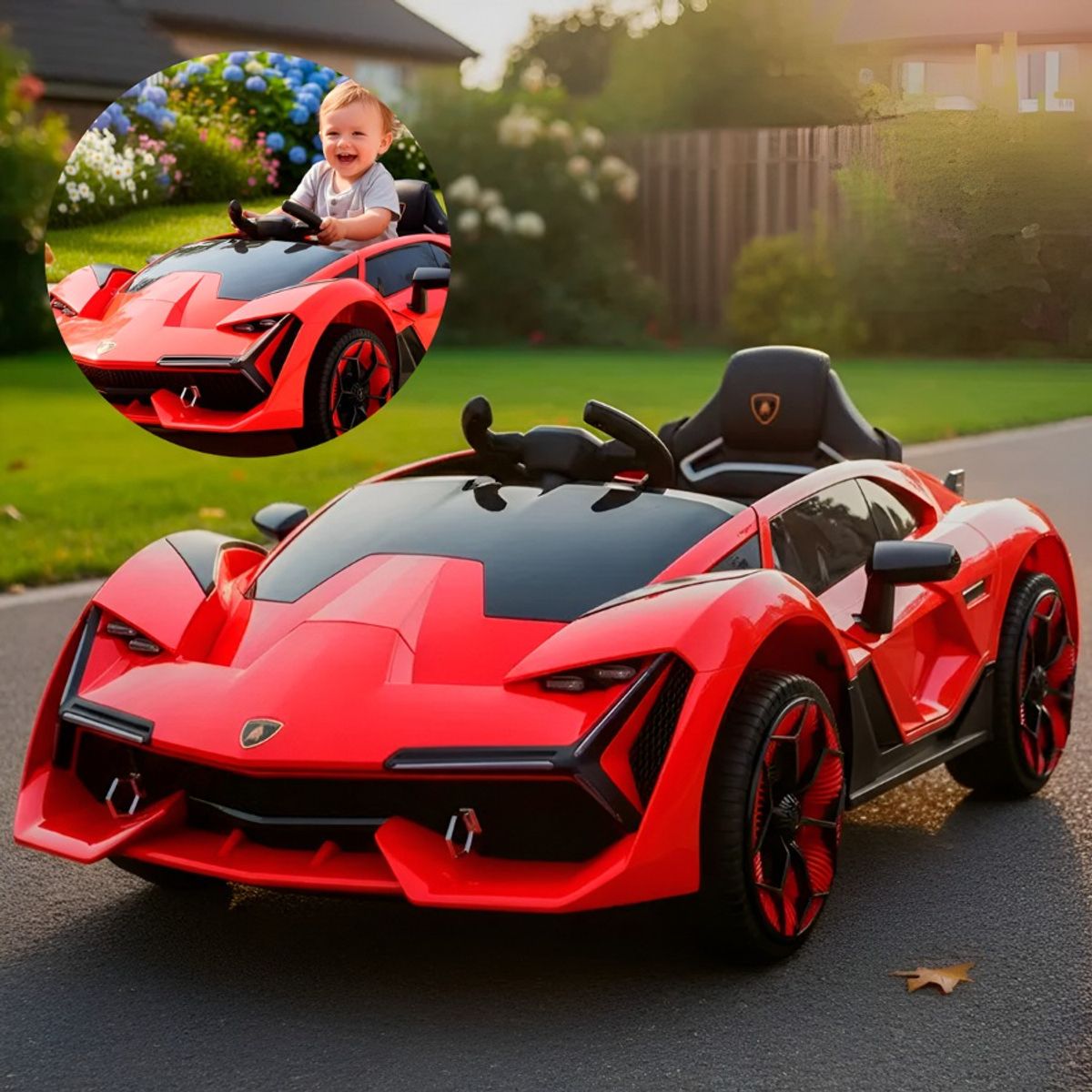 HOMEBRANDT - Auto Electrico Montable Lamborghini Boton De Reversa 6kmh Rojo