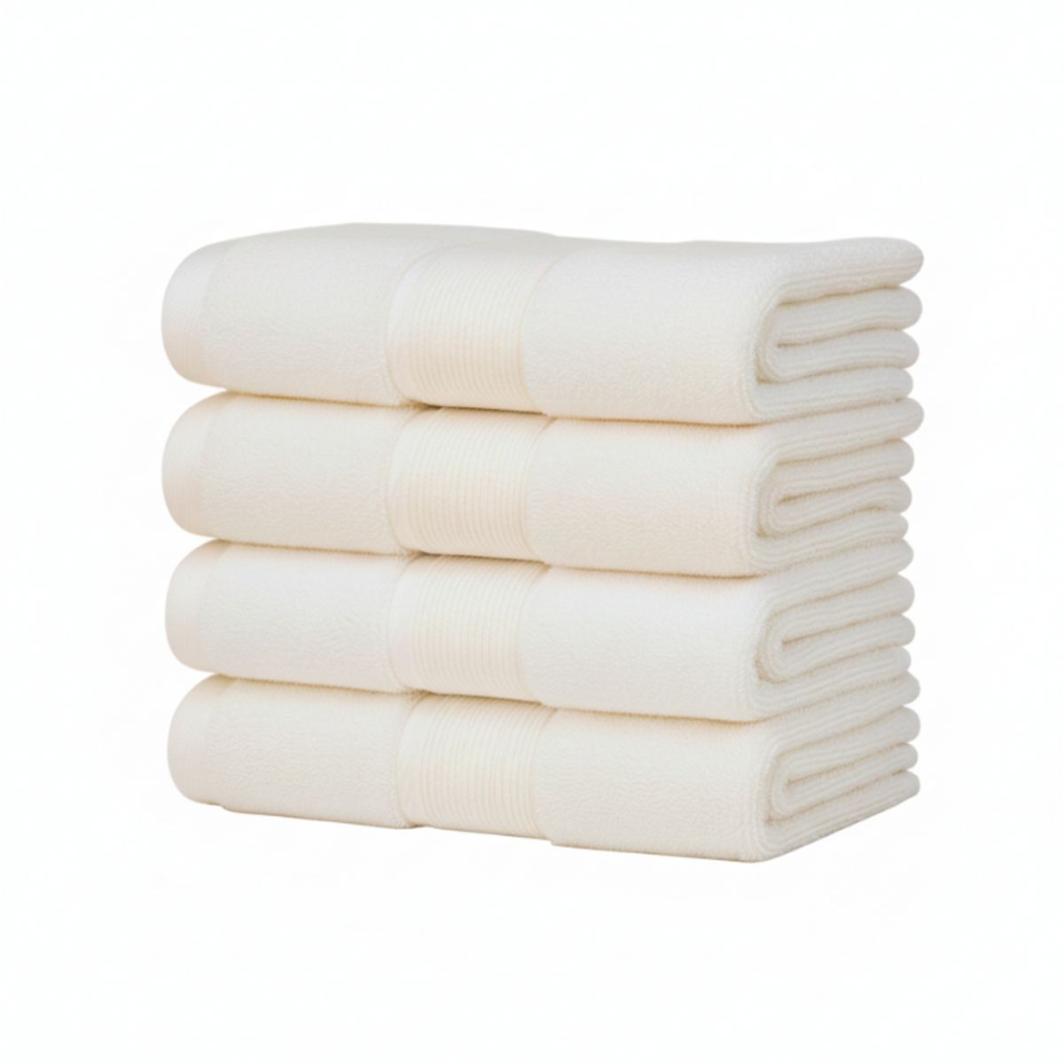 GARSIL - Pack 4 Toallas De Mano Visita Blanco Crudo Algodon Hotel Spa 75x34 Cm