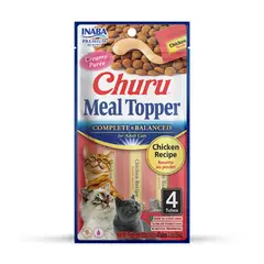INABA - Snack Para Gatos Churu Meal Topper 14g X 4 Tubos (56g) - Rojo