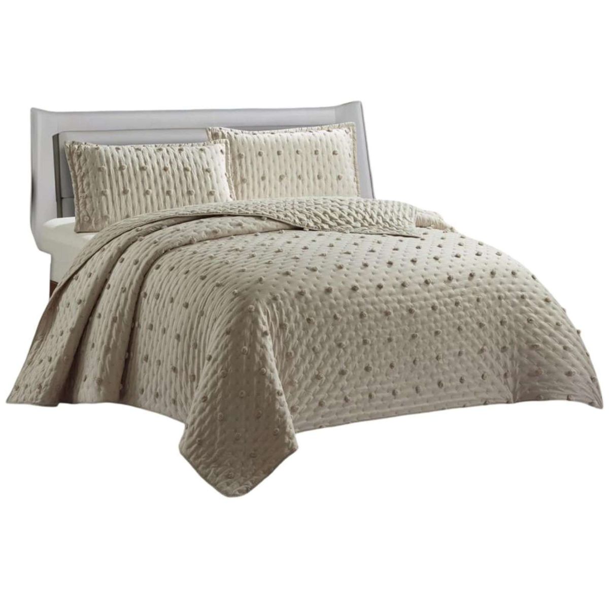 GENERICO - CUBRECAMA QUILT TUFTING DE LUJO SUAVE PLAZA Y MEDIA