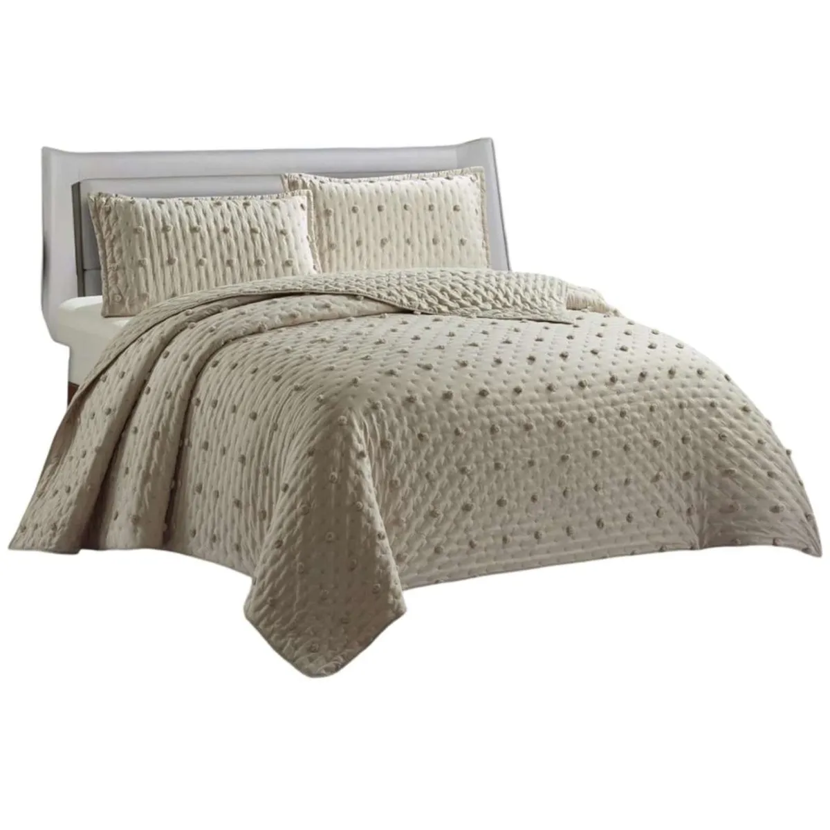 GENERICO - CUBRECAMA QUILT TUFTING DE LUJO SUAVE 2 PLAZAS