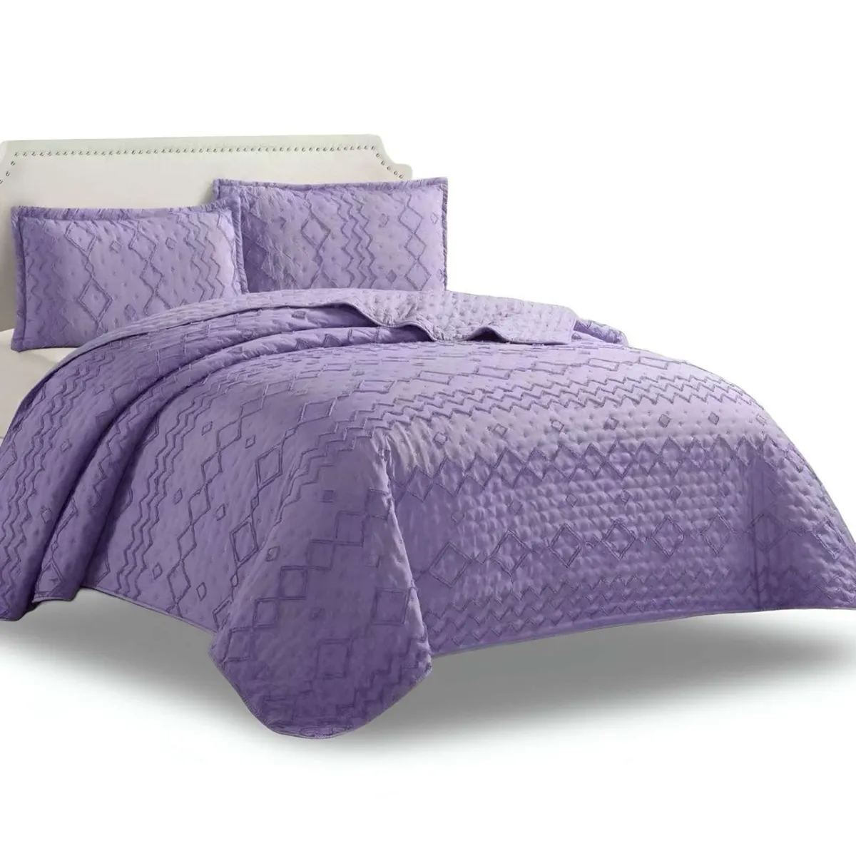 GENERICO - CUBRECAMA QUILT TUFTING DE LUJO SUAVE PLAZA Y MEDIA