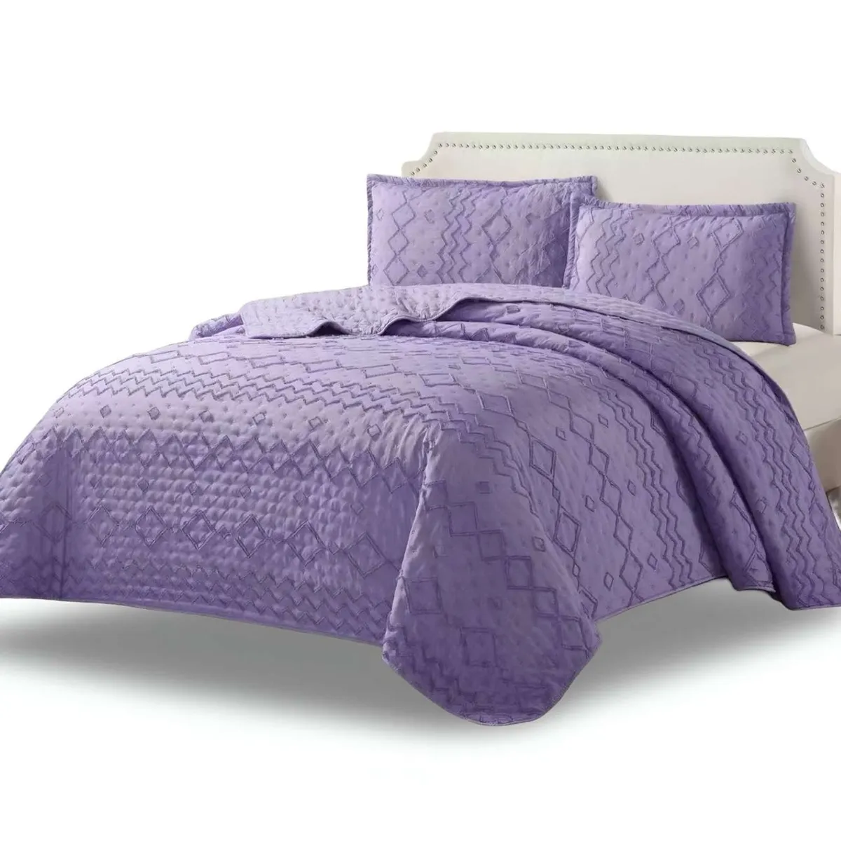 GENERICO - CUBRECAMA QUILT TUFTING DE LUJO SUAVE PLAZA Y MEDIA