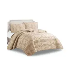 GENERICO - CUBRECAMA QUILT TUFTING DE LUJO SUAVE PLAZA Y MEDIA_.