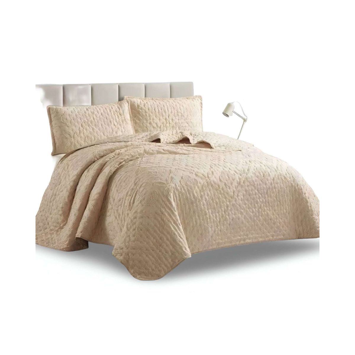 GENERICO - CUBRECAMA QUILT TUFTING DE LUJO SUAVE 2 PLAZAS_.