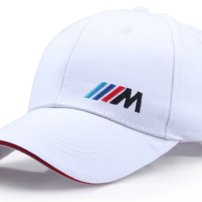 GENERICO - Gorro Jockey Bordado para Serie M Auto Bmw Moto Gp Blanco