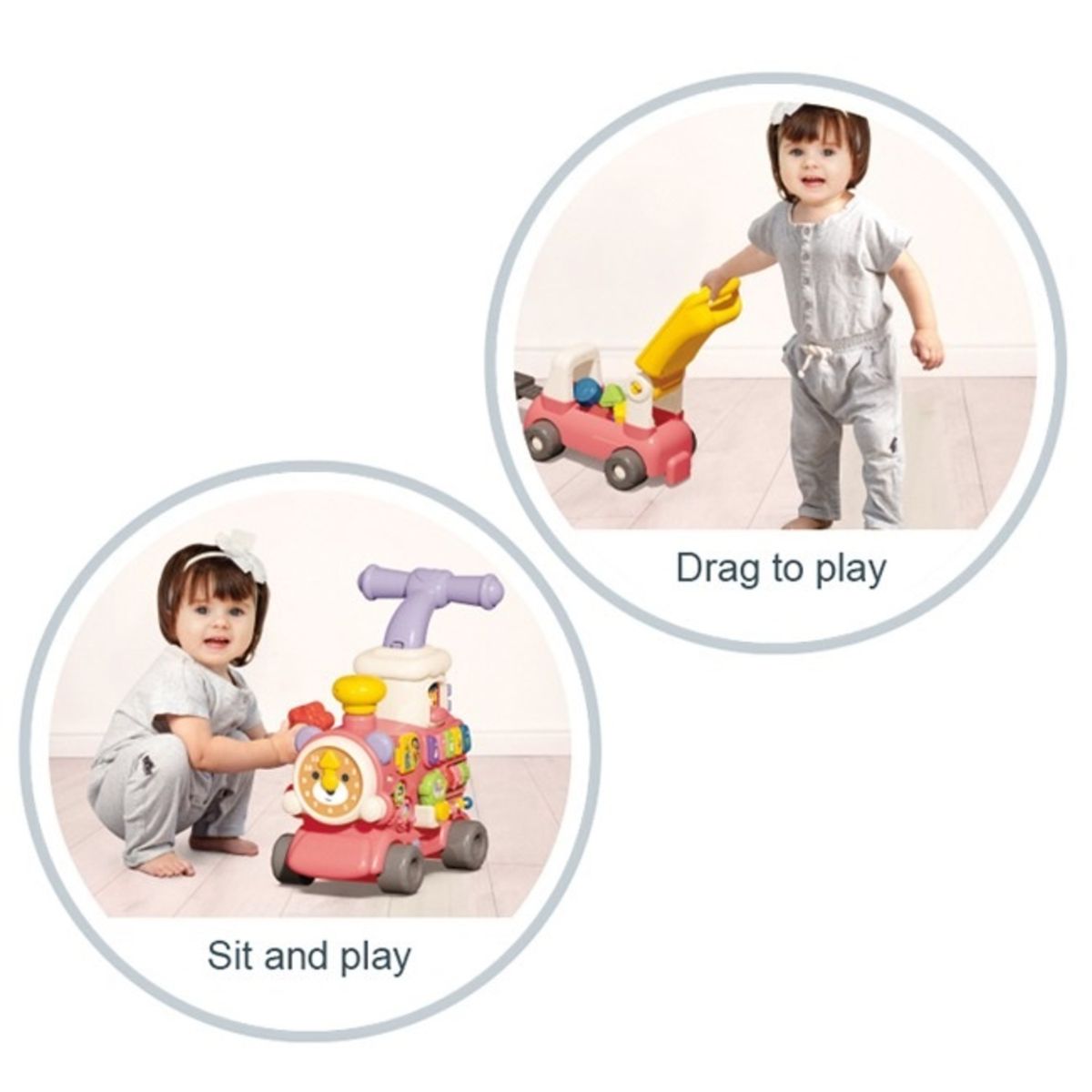 GENERICO - CAMINADOR TREN 5 EN 1 ROSA