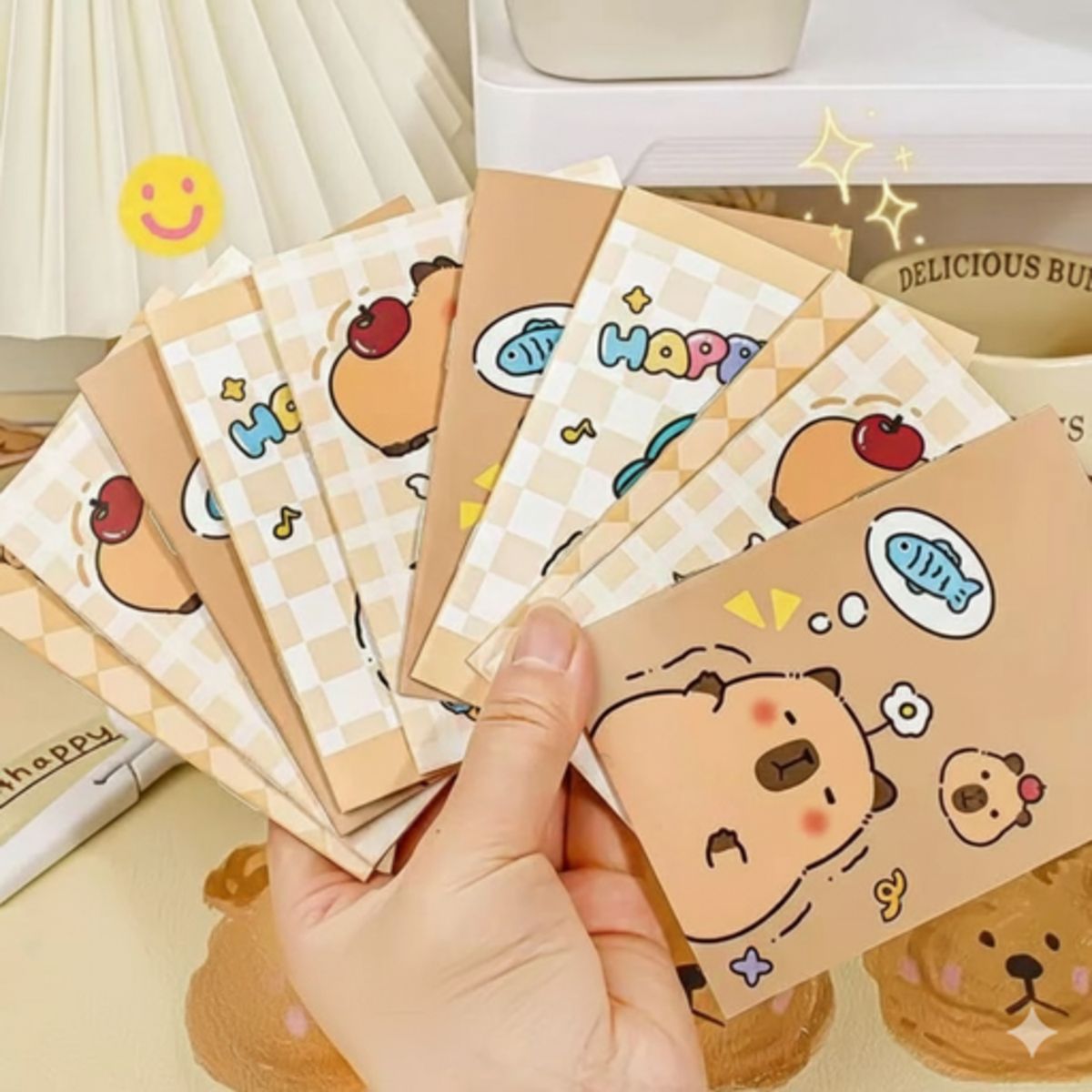 GENERICO - SET 10 LIBRETAS CHICAS SIN ESPIRAL CAPIBARA 32P