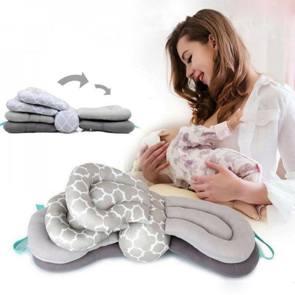 GENERICO - ALMOHADA PARA AMAMANTAR MULTIUSO VERDE