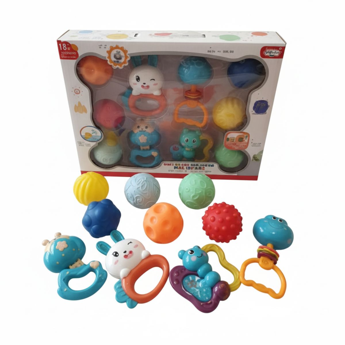 GENERICO - SET SONAJERO CON PELOTAS ESTIMULANTES