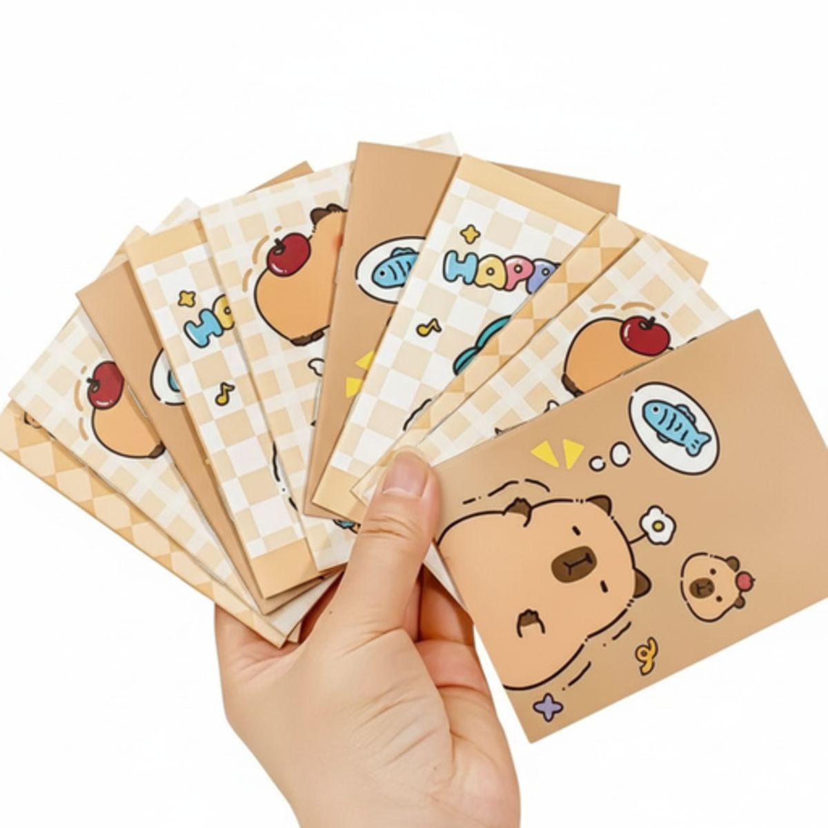GENERICO - SET 10 LIBRETAS CHICAS SIN ESPIRAL CAPIBARA 32P