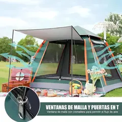 GENERICO - Carpa Camping Para 4 A 6 Personas De Color Verde Oxford 210d
