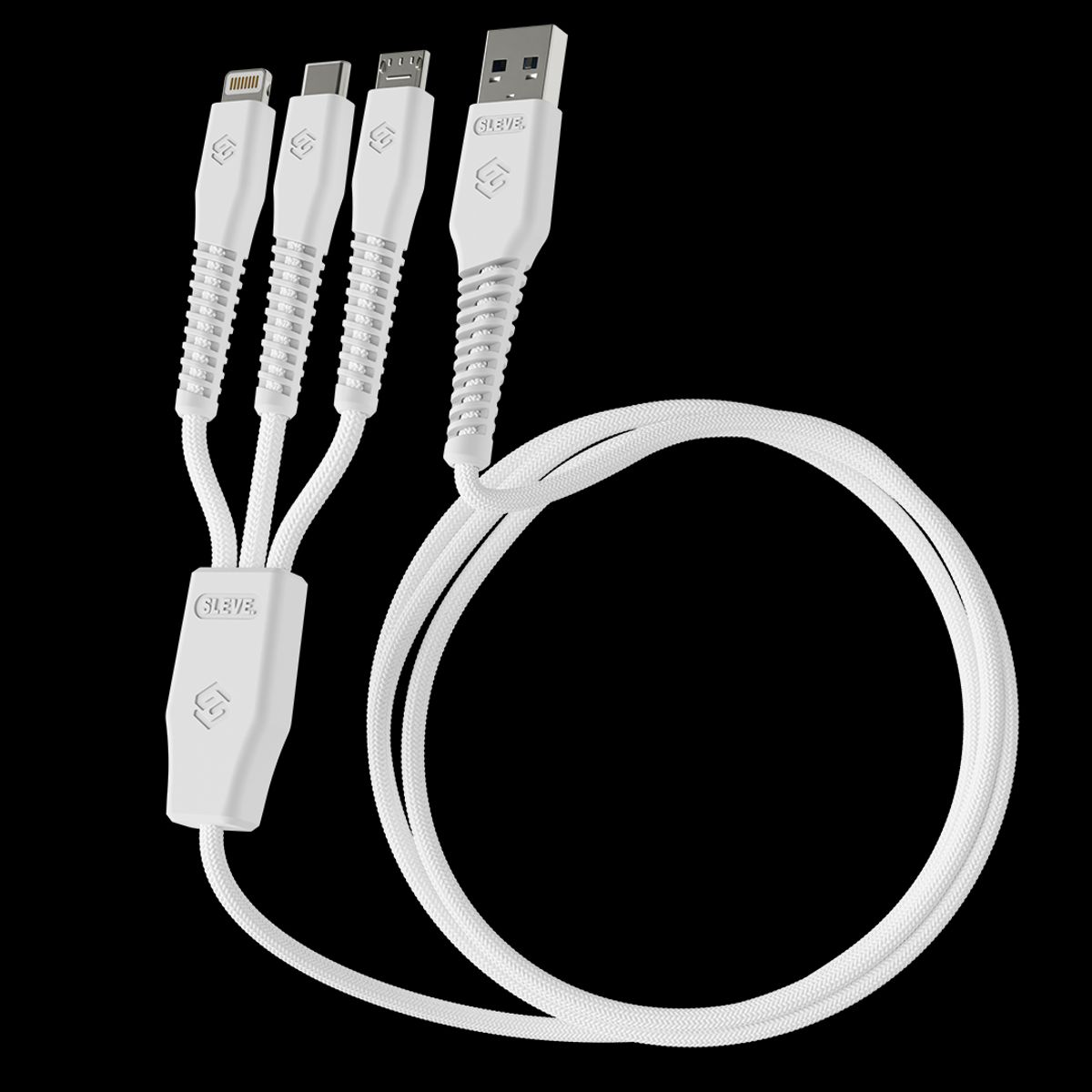 SLEVE - Cable Cargador Sleve Line X Usb A Triple Usb White