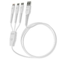 Cable Cargador Line X Usb A Triple Usb White