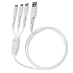 SLEVE - Cable Cargador Line X Usb A Triple Usb White