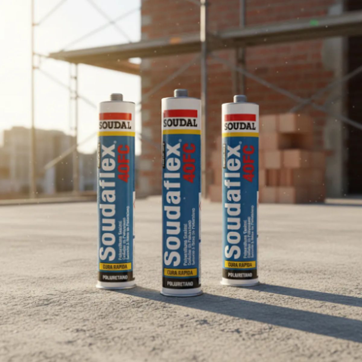 SOUDAL - Sellador De Poliuretano Gris 300 Ml. Soudaflex 40 Fc 3 Unidades