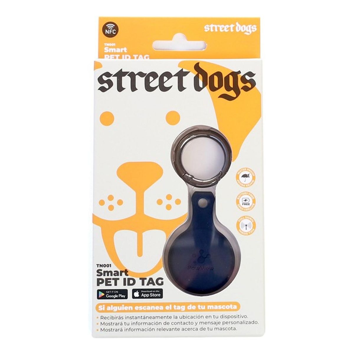 STREET DOGS - Street Dogs Placa Identificación Inteligente Colgante Perros - Azul