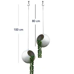 MALMAISON - Set, 2 Maceteros colgante de auto riego cerámica esmaltada