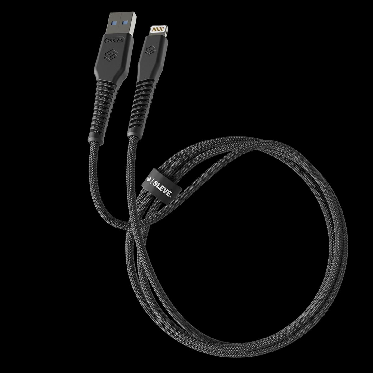 SLEVE - Cable Cargador Sleve Line X Usb A Lightning Black