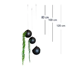 MALMAISON - Set, 3 Macetero colgante de auto riego cerámica esmaltada