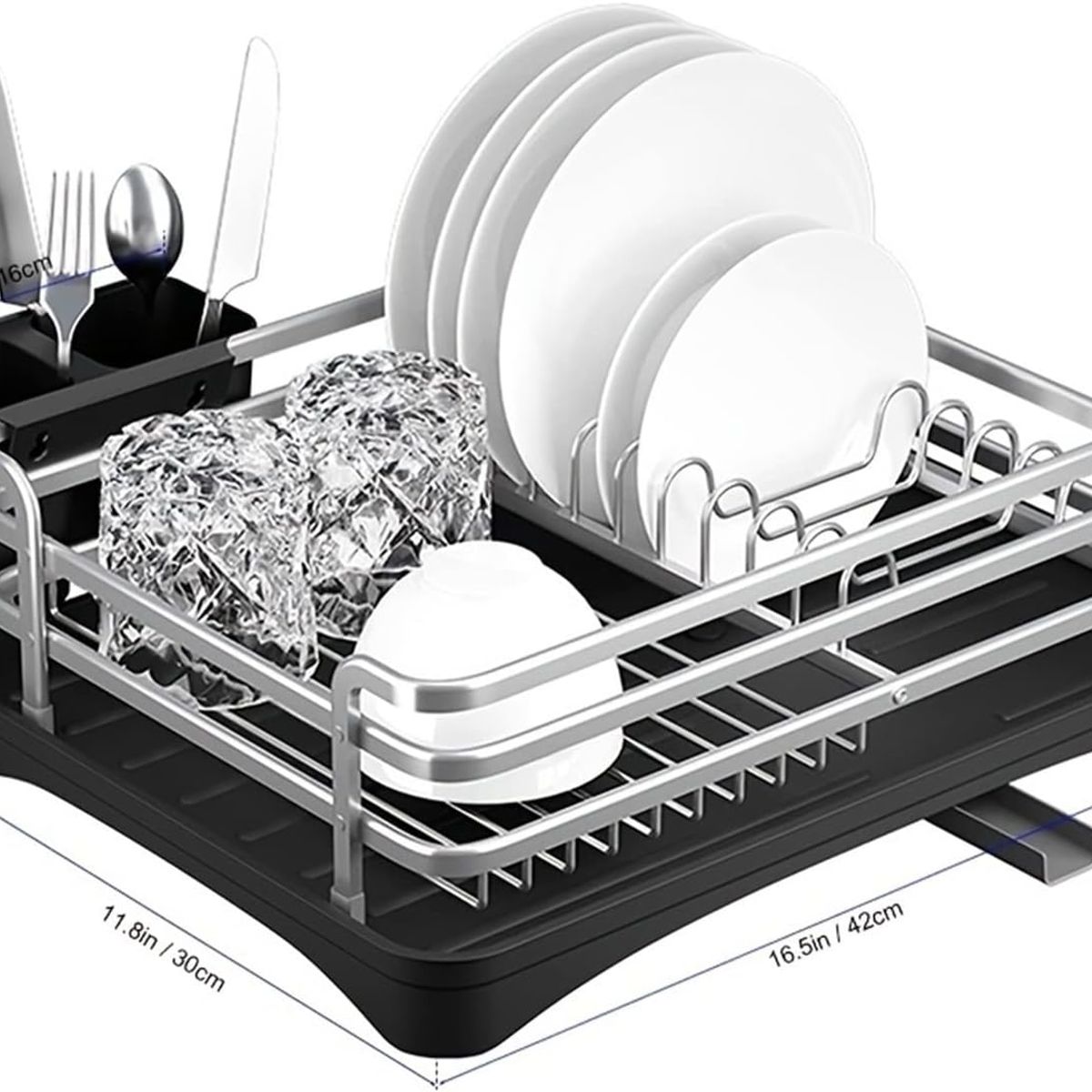 MP - Secador De Platos Platera Moderna De Aluminio Escurridor Inoxidable