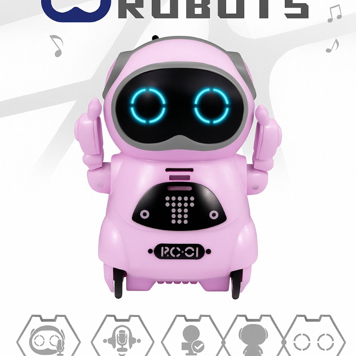 GENERICO - Robot Interactivo Rc-01 Pocket Robots Con Voz Y Luces R