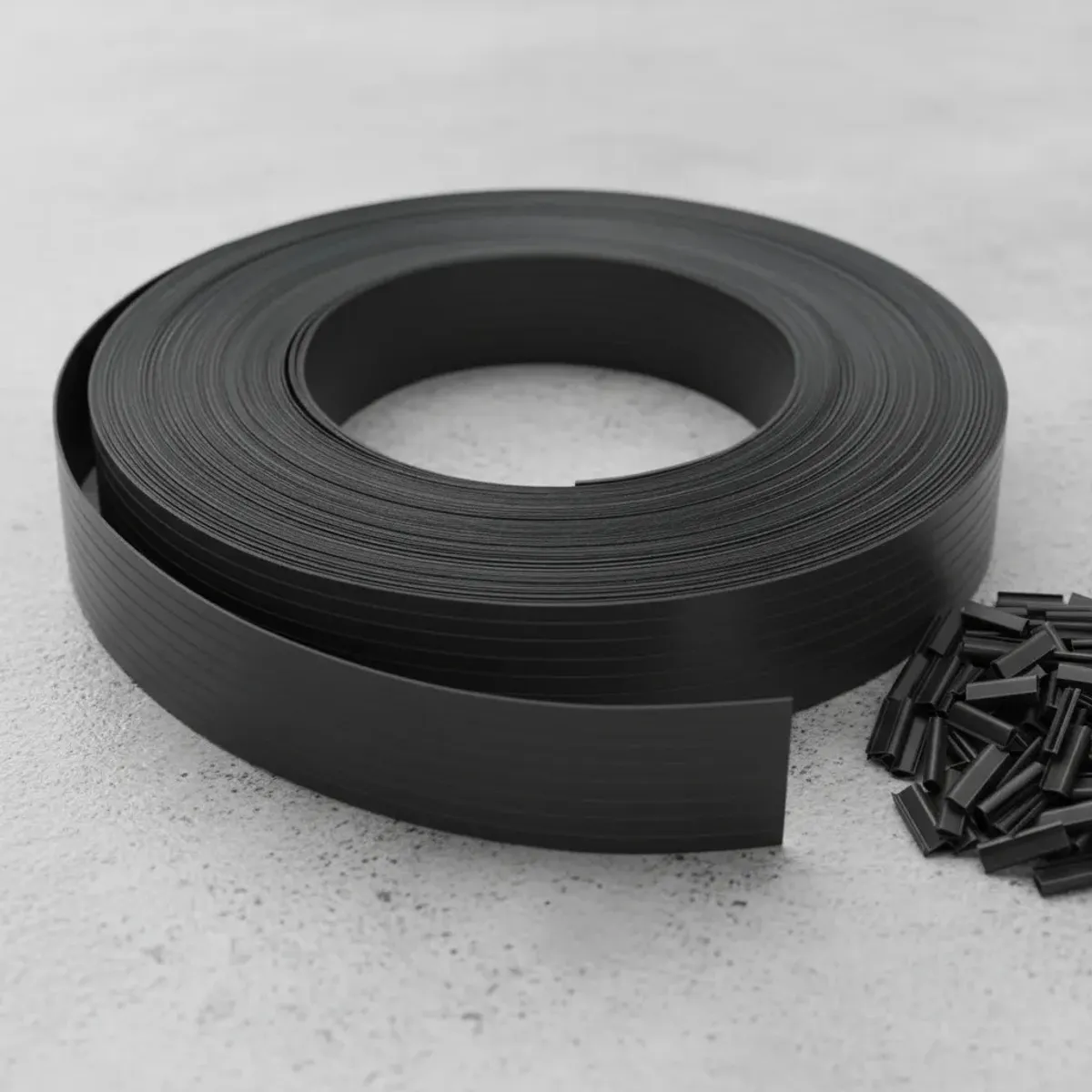 MUNDO MAGIA - Cinta Cubre Cerco Pvc 60m En Color Negro + 100pcs Pinzas