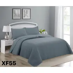 GENERICO - Cubrecama Quilt 2 plazas gris