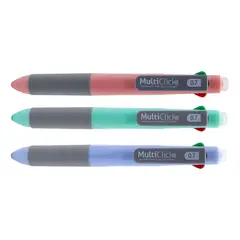 ADETEC - Bolígrafo Borrable Multiclick 0.7 mm 4 Colores 1 Unidad