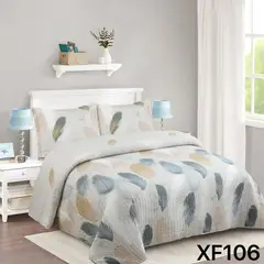 GENERICO - Cubrecama Quilt 2 plazas beige pluma