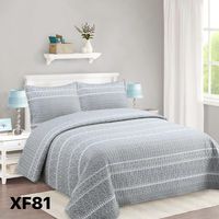 Cubrecama Quilt 2 plazas gris rayas