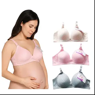 FASHIONS - Pack tres sostenes maternales lactancia algodón