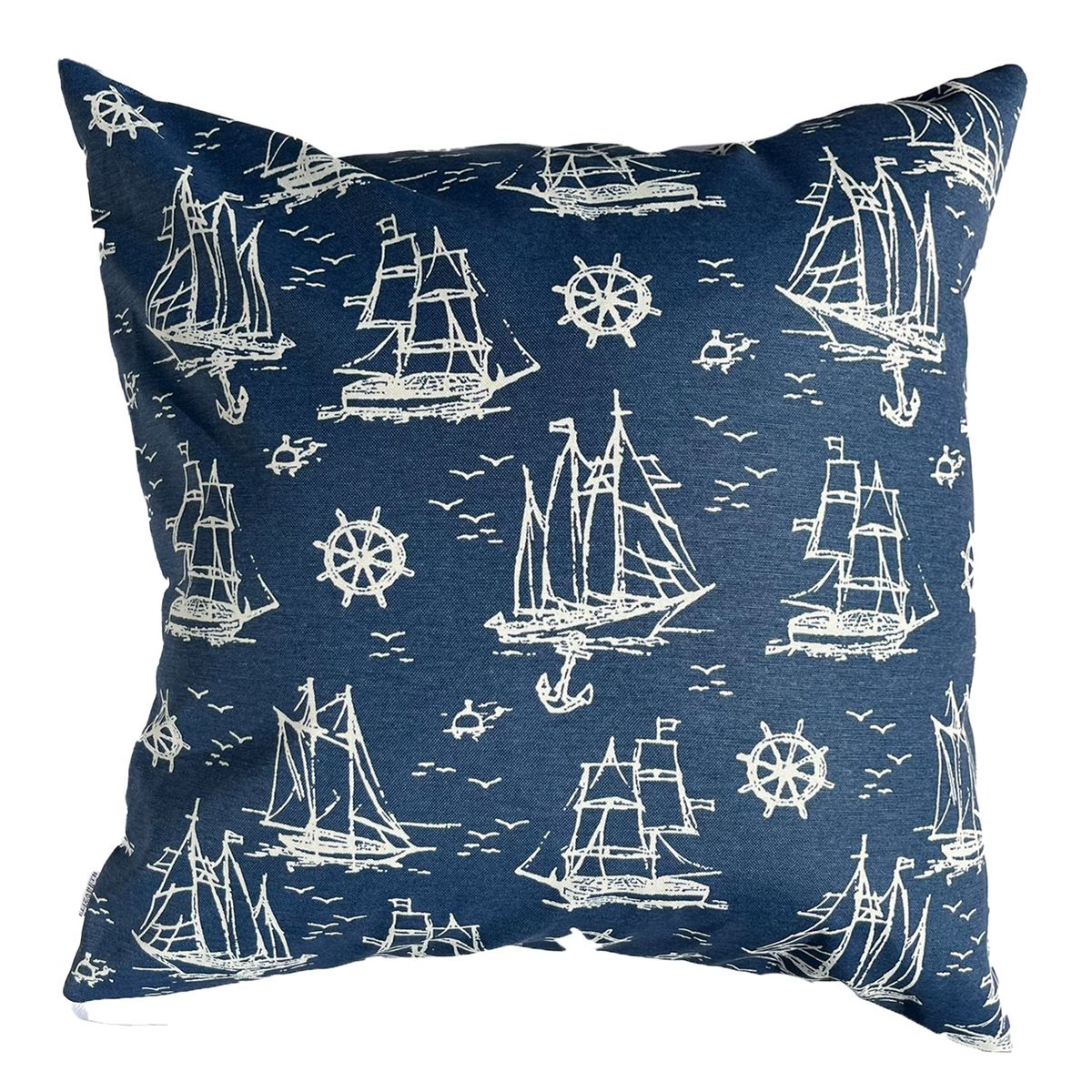 ELIZABETH PEPER - Funda Cojin Decorativo Diseño Barcos Azul 45x45