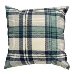 ELIZABETH PEPER - Cojin Decorativo Diseño Escoces Verde 45x45 Relleno