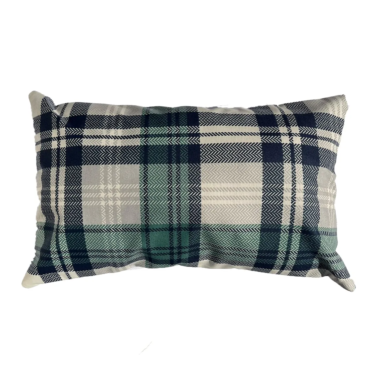 ELIZABETH PEPER - Cojin Decorativo Diseño Escoces Verde 80x40 Relleno