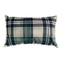 ELIZABETH PEPER - Cojin Decorativo Diseño Escoces Verde 80x40 Relleno