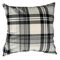 ELIZABETH PEPER - Cojin Decorativo Diseño Escoces Negro 50x50 Relleno