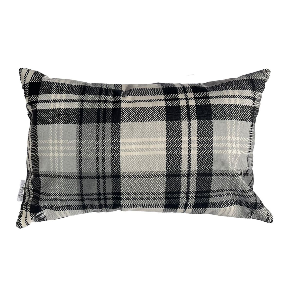 ELIZABETH PEPER - Cojin Decorativo Diseño Escoces Negro 50x30 Relleno