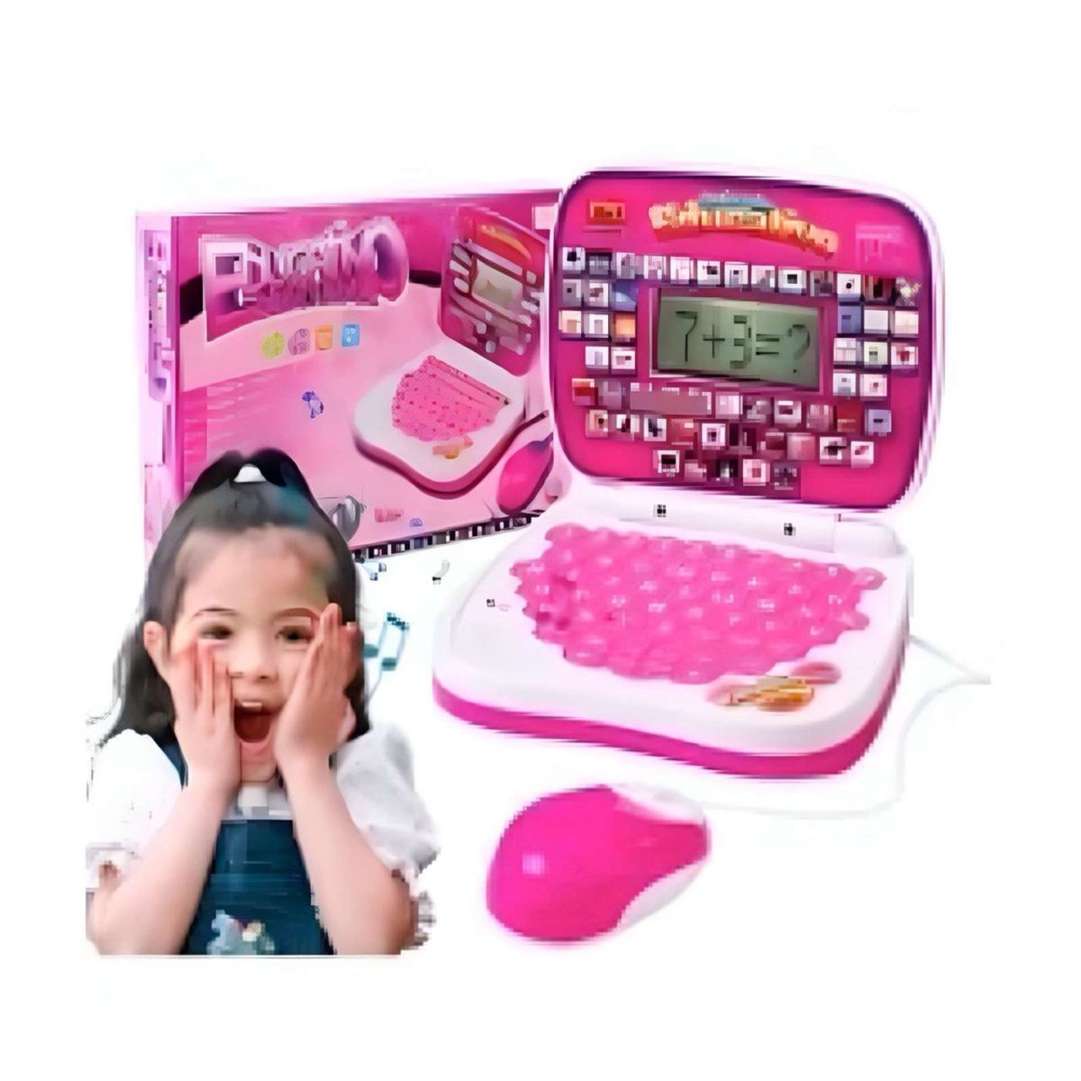 GENERICO - Mi primera mini laptop educativa bilingüe rosa