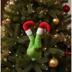 THIS IS FELIZ NAVIDAD - Decoración Patas Piernas Móviles Ayudante Santa Para Árbol