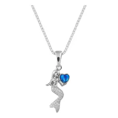 VOUSEZ - Collar plata 925 sirena corazón mujer joya