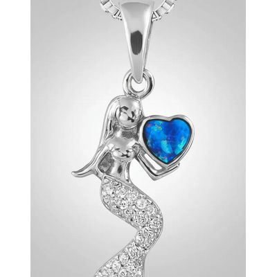 Imagen 2 del producto Collar plata 925 sirena corazón mujer joya