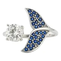 VOUSEZ - Anillo plata 925 cola ballena ajustable