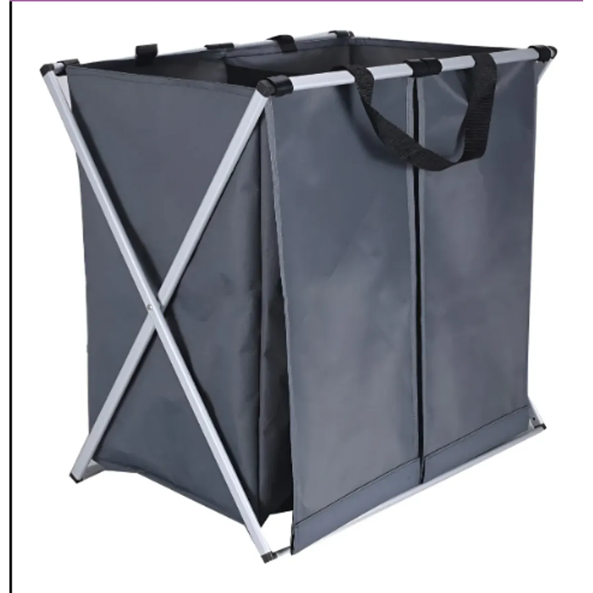GENERICO - Cestos De Ropa Plegable Canastos Para Ropa Sucia Doble Color Gris Oscuro