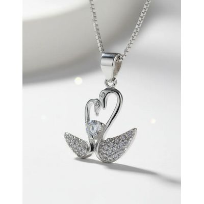 Imagen 2 del producto Collar plata 925 cisnes mujer joya