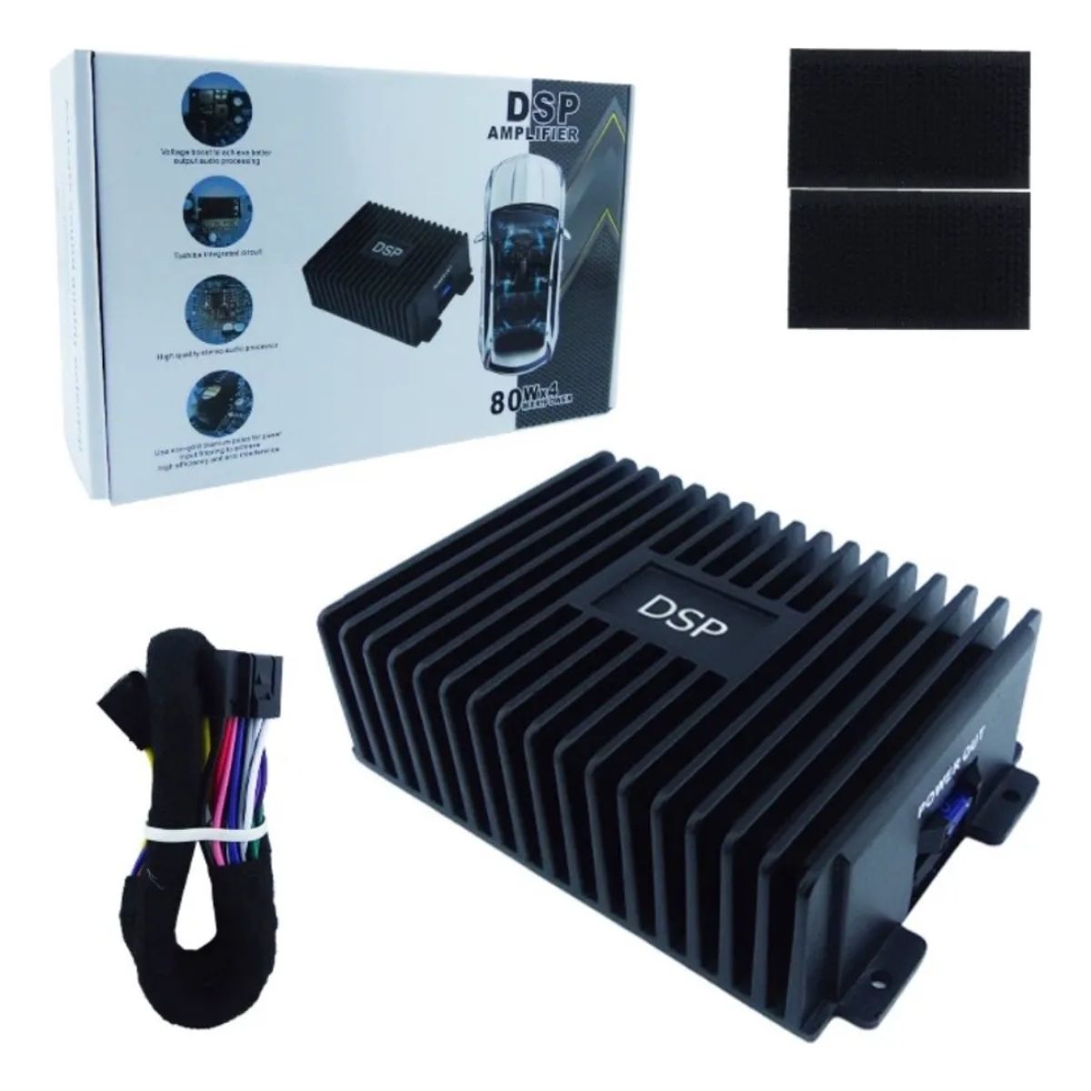 GENERICO - Amplificador de Auto para radio Android DSP de 80 Watt.