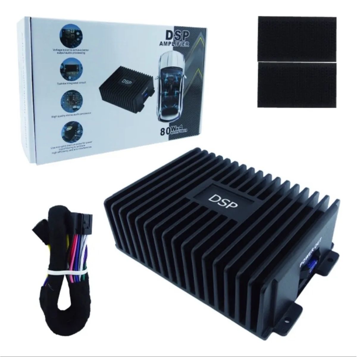 GENERICO - Amplificador de Auto para radio Android DSP de 80 Watt.