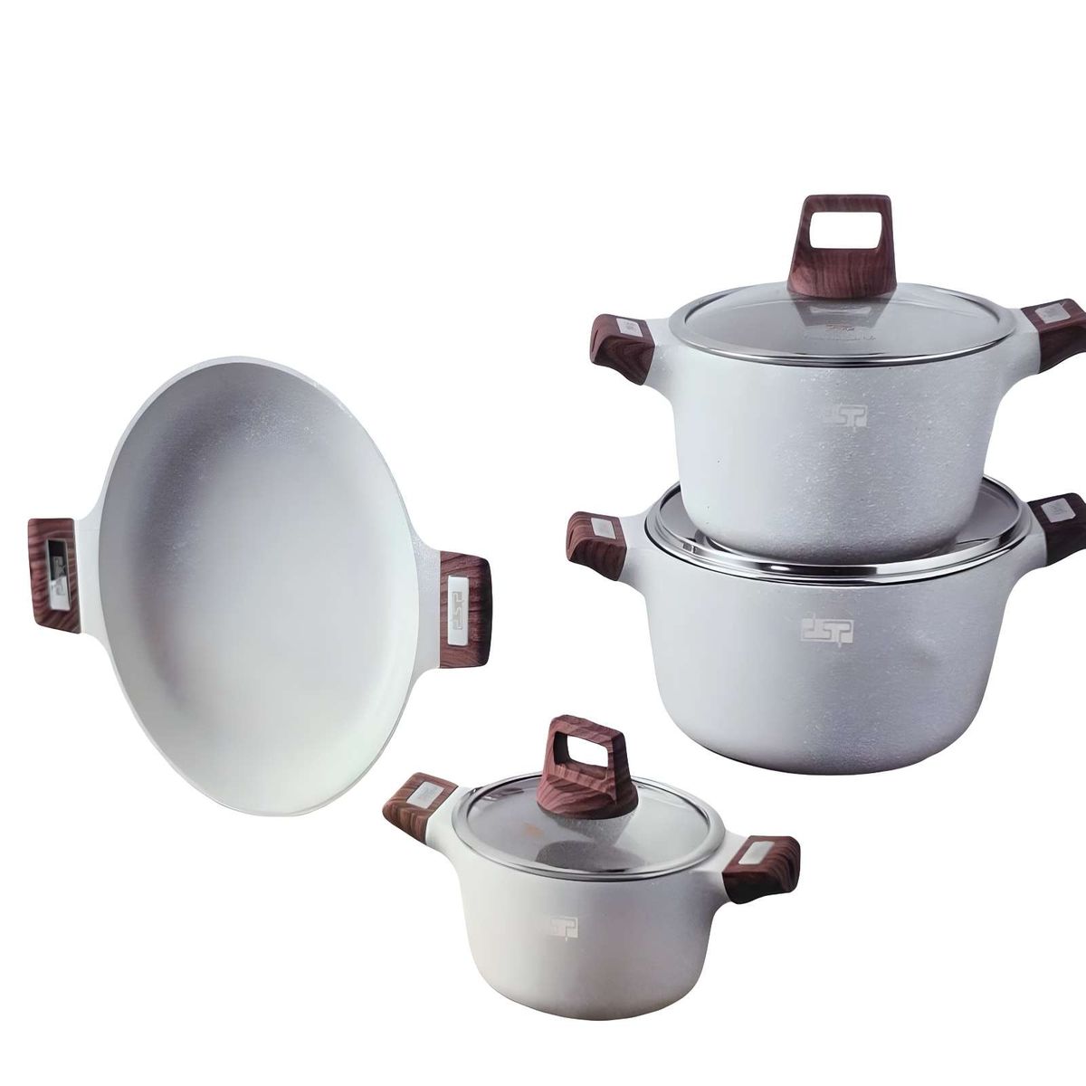 GENERICO - SET DE OLLAS DE COCINA 7 PIEZAS BLANCO